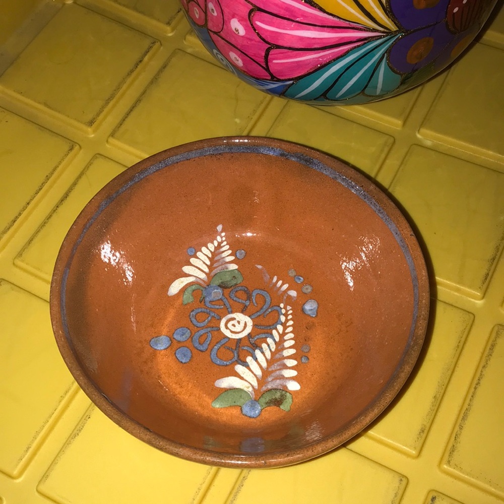 VINTAGE MEXICAN TERRA COTA HAND CRAFTED EL PALOMAR PLATE